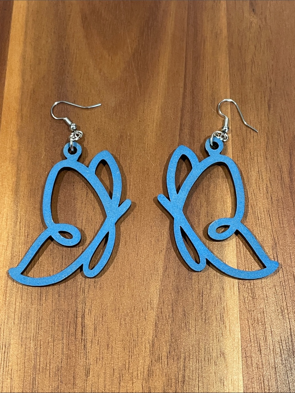 Blue Butterfly Line Drop Earrings - Women Jewelry Earrings
